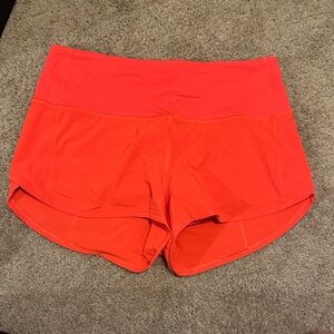 Lululemon Speed Up High Waist Women's Shorts Coral size 8